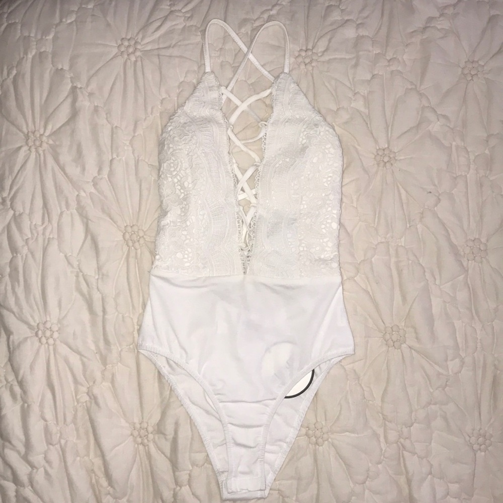 White Detailed Bodysuit